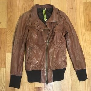 Soia & Kyo Tan Leather Jacket